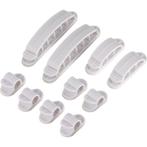 10 Pièces Support Câble de Bureau, Clip Organisateur de Fils, Hooks Gestion Câbles pour Maison et Bureau (1/5)