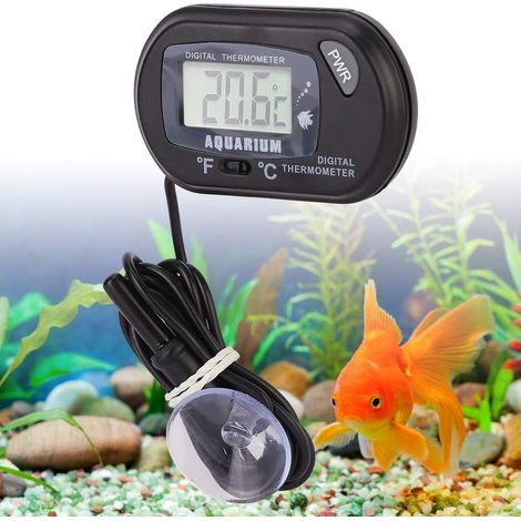 Thermomètre D'aquarium, Ventouse Submersible et Thermomètre Numérique étanche en Profondeur, Thermomètre Globe de Poisson de Haute Précision, Outils de Capteur de Température de (1/5)