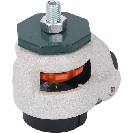 Roulette à tige de nivellement M12 robuste et réglable avec poignée à cliquet pour établi et machines-outils, diamètre extérieur 51 mm (1/5)
