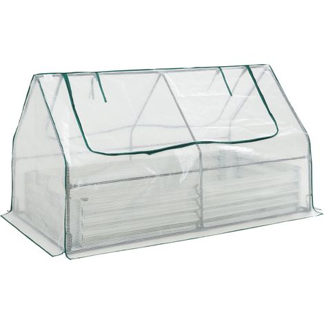 Fioriera rialzata con pellicola per serra 186 x 96 x 98 cm bianca 030009509