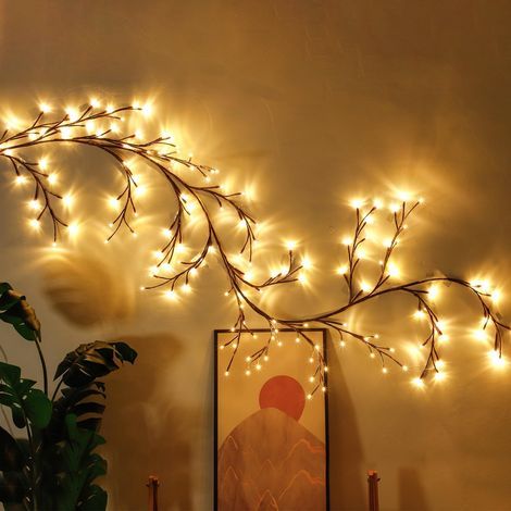 LED Light Tree, Light Trees, Wall Decoration, Home Interior Decoration, 144 LED Folding Lights Artificial Willow, for Wall, Bedroom, Living Room, Indoor Decoration (1/5)