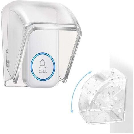 Couvercle Étanche Transparente pour Bouton de Sonnette, Flip Top Housse de Protection Sonnette sans Fil, Protection Sonnette Exterieur Pluie, Contrôle D'accès de Porte Étanche (9,7x6,4x6,4 cm) (1/4)