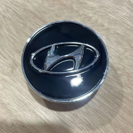 Cache-moyeu de roue 60mm pour Hyundai Verna – Centre de jante voiture, capuchon de moyeu, cache roue automobile, kit 4 pièces, accessoire jante durable et facile à installer – Noir avec anneau (1/2)