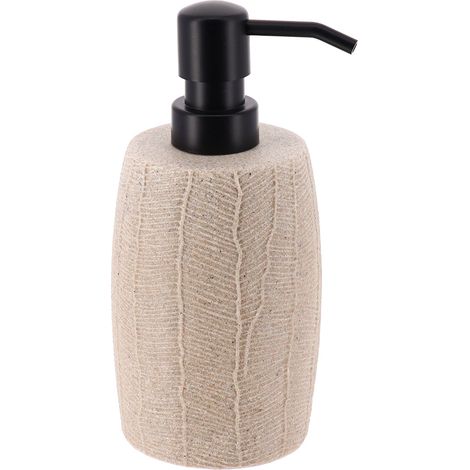 Dispenser di sapone in poliresina effetto foglia 330ml - naturale - Tendance
