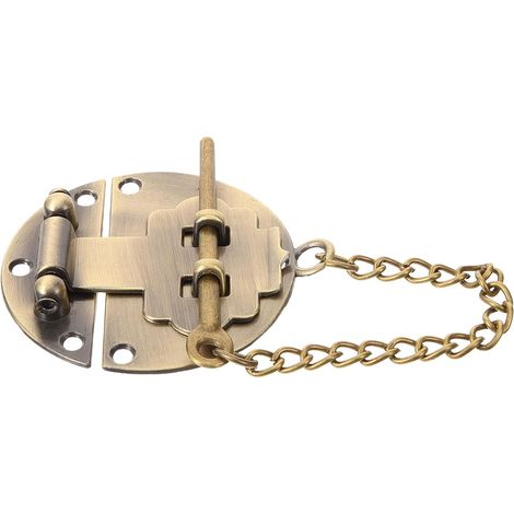 Fermoir Métallique Vintage Moraillon pour Boîte à Bijoux Petite Boucle Ronde en Alliage Loquet de Boîte à Bijoux avec Chaîne Décorative Adapté pour Coffrets Bois Quincaillerie (1/5)