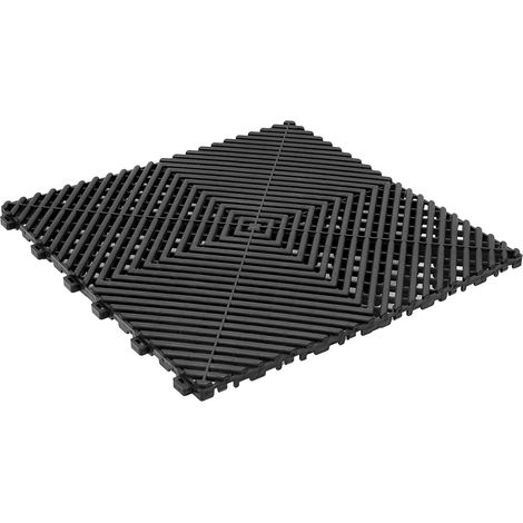 Lot de 20 sols en polypropylène 40 x 40 cm - Dalles imbriquées - Tapis de garage - Tapis de drainage extérieur, piscine intérieure (3,2 m²) (1/5)