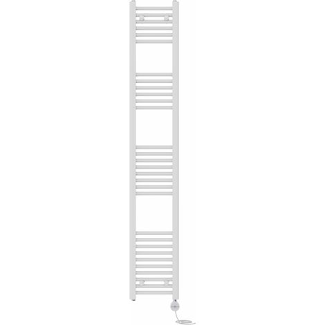 NRG Prefilled Thermostatic Electric Straight Heated Towel Rail Radiator 1800 X 300mm White (1/5)