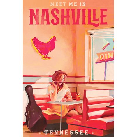 Tableau sur toile Nashville rétro 45x65 cm - Impression sur Toile Murale Décorative - Image imprimée en HD sur Toile - Toile sur Châssis en Bois FSC - Fabriqué en France (1/5)