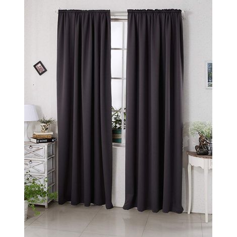 WOLTU Thermovorhang kälteschutz Verdunklungsvorhang Blickdicht mit Kräuselband für Schiene, 250g/m² Schwere Wärmeisolierende Vorhänge Gardinen Wohnzimmer Schlafzimmer, 135x175 cm Anthrazit(1 Stück) (1/5)
