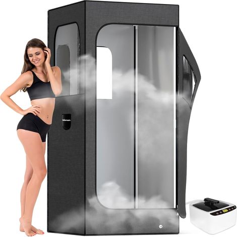 Sauna Portable - Tente pour Spa + Sauna Vapeur 2.6L 1000W + Chaise + Télécommande + Masseur pour Les Pieds (1/5)
