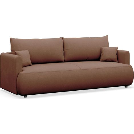 Selsey Ovo Mini – 3-Sitzer Schlafsofa mit Bettkasten, Kupfer, Chenille Easy Clean (1/5)