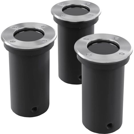 vidaXL Focos LED empotrables de suelo de jardín redondos 3 uds (1/5)