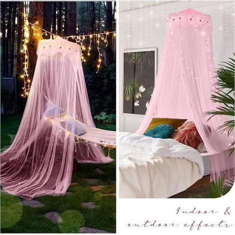 Ciel De Lit - Moustiquaire Dôme En Polyester - Pour Lit Simple Double Queen King Ou Bébé - 60 Cm Anneau De Suspension - 1 Pièce (1/4)