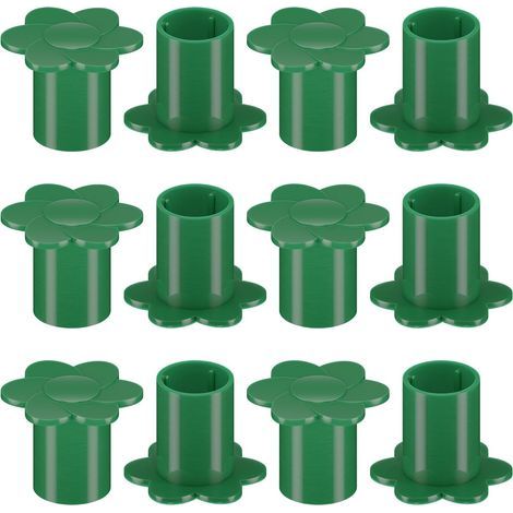 Set mit 12 Bambus-Gartenrohrkappen, Rattanhülsen, kleinen Rohrspitzen für Außenzäune, blumenförmig (1/5)