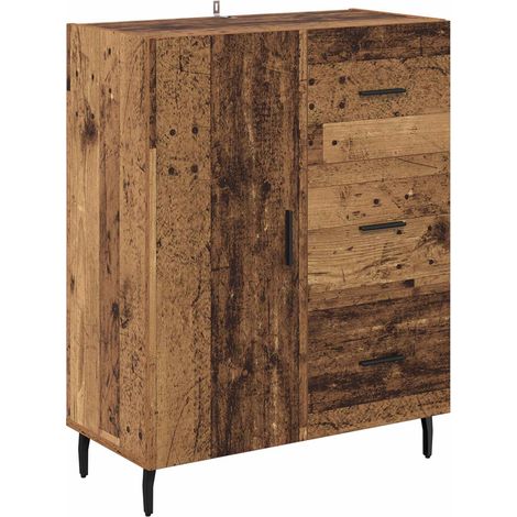Maison La Vie - Buffet Salon Moderne - Meuble de rangement - Bois Ancien 69,5 x 34 x 90 cm Bois d'ingénierie et fer bu3056 (1/5)