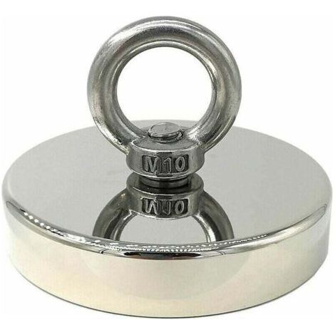 Hebemagnet, superstarker 300-kg-Neodym-Magnet, ideal zum Magnetangeln, Ø 90 mm, mit Neodym-Metallschlaufe (1/5)