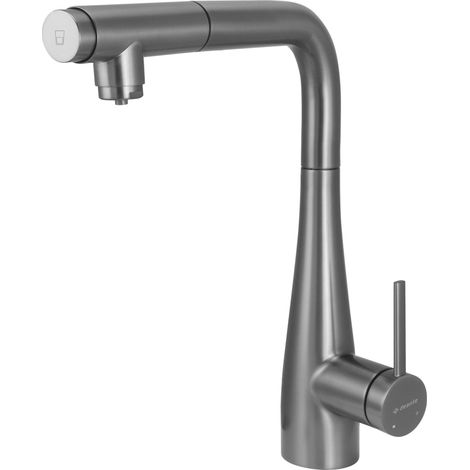 Deante Robinet de Cuisine Titane Bec Rétractable Moderne (1/5)