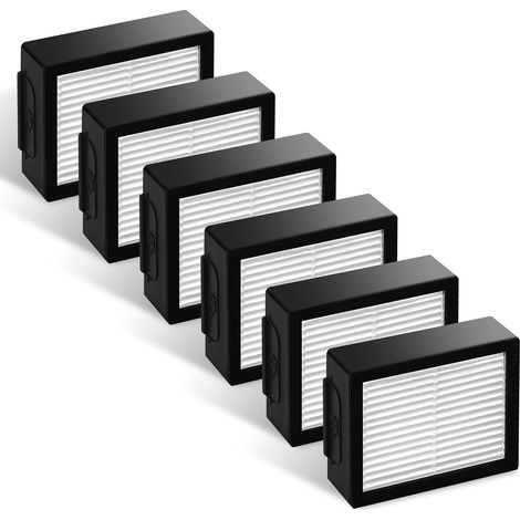 Filtres de rechange pour aspirateurs i-Robot Roomba séries EI et J (i1+, i3, i3+, i4, i5/plus, i6, i6+, i7, i7+/plus, i8, i8+, E5, E6, E7), lot de 6 filtres haute efficacité (1/5)