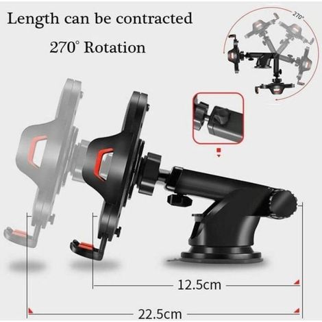 1 Support téléphone 3 en 1, fixation tableau de bord, accessoire voiture universel (1/4)