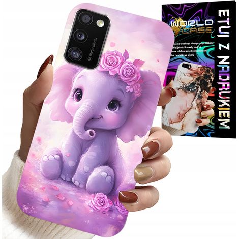 Coque pour Samsung Galaxy A41 - Éléphant mignon sur fond rose + film protecteur (1/5)