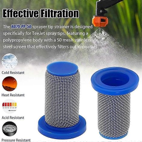 16pcs 8079-PP-50 Sprayer Nozzles Strainer for Sprayer Nozzles,Stainless Steel 50 Mesh Screen Edition 1128 (1/5)