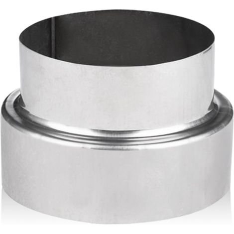 Réducteur de Tuyau de Poêle, Acier Inoxydable Adaptateur de Conduite, Réduction Simple Paroi de 120 mm à 100 mm de diamètre, Raccord de poêle, Argenté (1/5)
