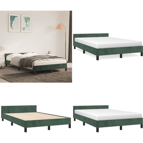 Bettgestell ohne Matratze Dunkelgrün 120x190 cm Samt - Samtsofa - Bettesystem - Doppelbett - Boxspringbetten - Lattenrost - Home & Living (1/5)