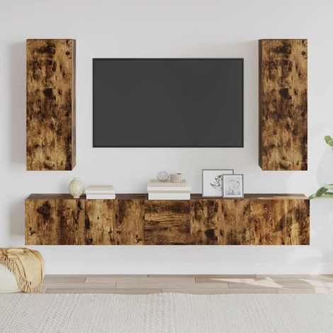 Ensemble de meubles TV 5 pcs Chêne fumé Bois d'ingénierie (1/5)