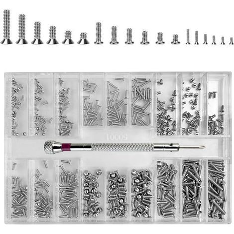 500 Vis Miniatures 18 Tailles avec Tournevis - Têtes Fraisées/Plates, pour Réparation Précise et Modélisme (Lot Complet) (1/5)