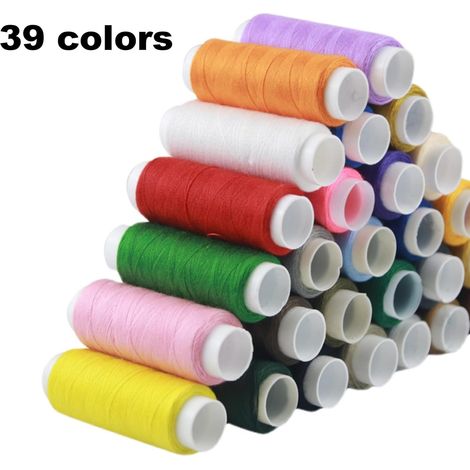 Fil Couture Machine à Coudre, Kit de 39 Couleurs, Fil Polyester, 110 m par Bobine, Idéal pour la Couture Main