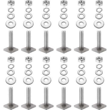 12 Ensemble Boulons Fente T M8 x 35mm Boulons Tête Carrée T (1/5)