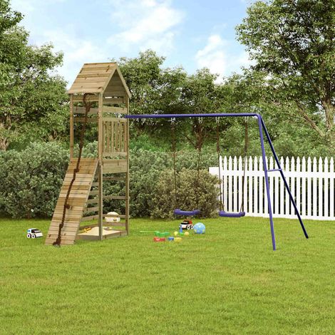 Aire de Jeux d'extérieur Maisonnette de jeu Maison enfant exterieur bois de pin imprégné 82967 (1/5)