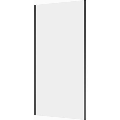 900mm Side Panel For Shower Enclosure 6mm Glass Black Semi-Frameless Modern (1/2)