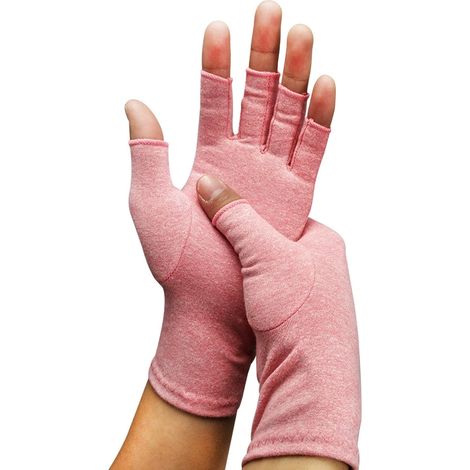 2 paires Gants de sport d'intérieur, demi-doigts, antidérapants, en fibre de cuivre, pour répartition de la pression (1/5)