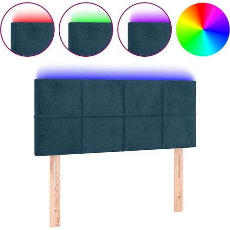 Maison Exclusive - Tête de lit à LED Bleu foncé 90x5x78/88 cm Velours (1/5)