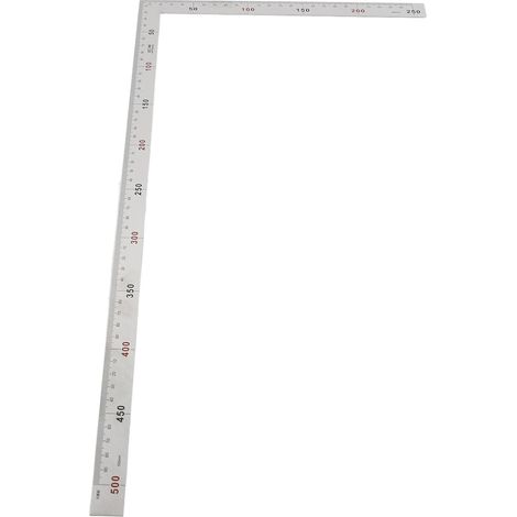 1 Règle carrée, Acier inoxydable, Double échelle, rouge et noire, Pour menuisier (1/5)