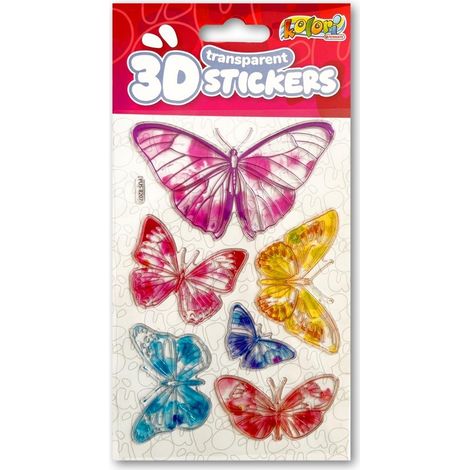 Adesivi 3D trasparenti con sei farfalle