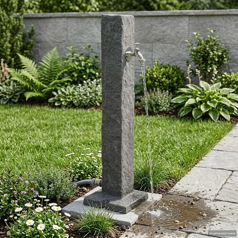 Réservoir d’eau de jardin avec robinet en PE anthracite 26 x 26 x 98 cm - PANGIVO (1/5)