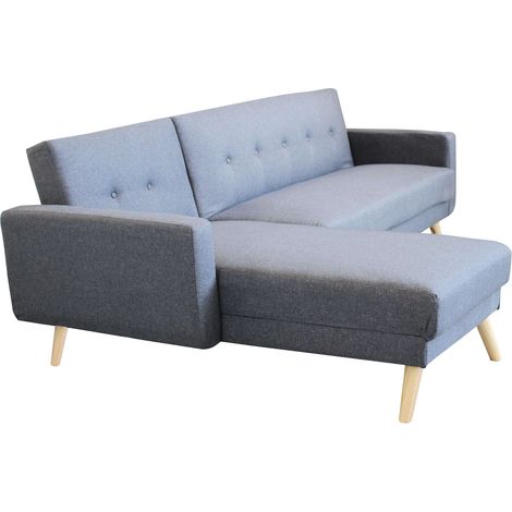 Divano letto da interno con struttura in acciaio e legno con penisola Easy Life - Grey (1/5)