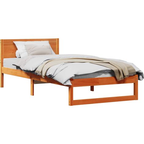 Maison Exclusive - Estructura de cama con cabecera Marrón cera 10