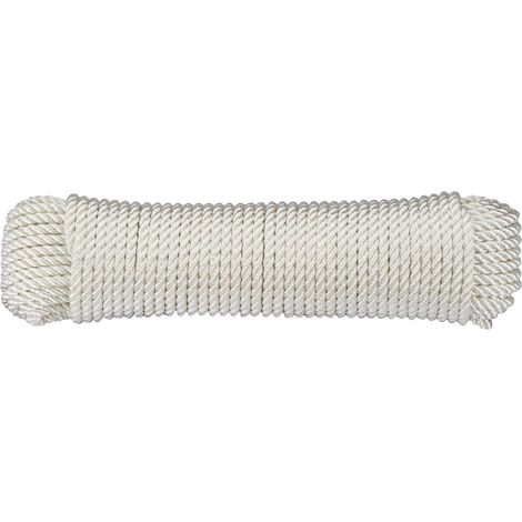 Dörner + Helmer PA-Seil 6 mm, 3-schaftig gedreht, weiss thermofixiert, UV-stab., Docke 30 m