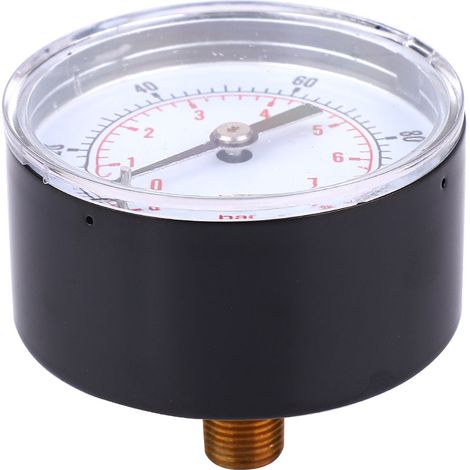 Manometer 50 mm Zifferblatt 1/8 BSPT Rückanschluss für Luft Wasser Öl Gas (0-100 PSI 0-7 Bar) (1/5)