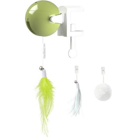 Chatouilleur Automatique pour Chat, Jouet Plume Anti-Ennui, Baguette de Chasse pour Chat d'Intérieur, Jouet Interactif pour Chaton. (1/4)