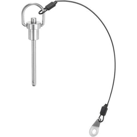 Goupille à verrouillage à bille 6 mm – Acier inoxydable 304 – Longueur d'utilisation 50 mm – Câble de sécurité inclus (1/5)