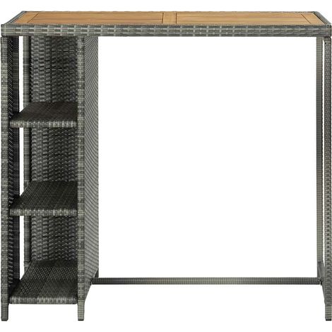 Maison Exclusive - Tavolo da Bar con Ripiani Grigio 120x60x110 cm in Polyrattan (1/5)