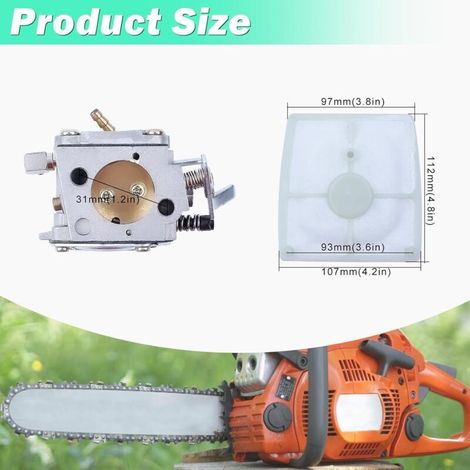 KINZON Vergaser-Set mit Luftfilter und Kraftstoffleitung für Stihl 041AV 051 (Teilenummer: 1110-120-0609) (1/5)