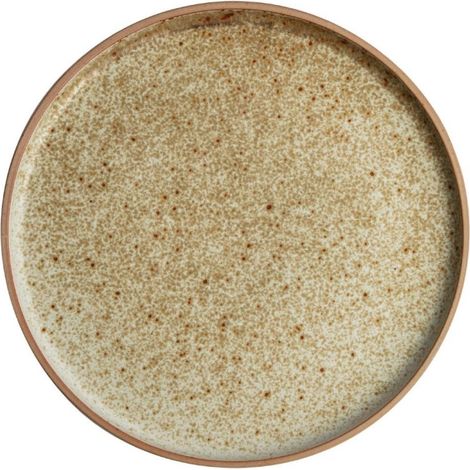 Assiettes plates bord droit beige moucheté Canvas 25 cm (Lot de 6) - Ref FA336 - Olympia (1/5)