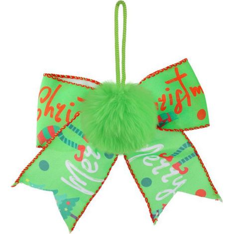 1 Décoration de Noël, Nœud vert à pois rouges, Boule de poils, Pendentif pour sapin, Ambiance festive maison (1/5)