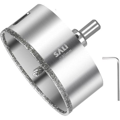Mèche diamantée 100mm Scie cloche diamantée avec foret de centrage Mèche à verre avec revêtement diamant Acier Couronne de forage creuse à carrelage Pour percer dans la céramique, la porcelaine (1/5)