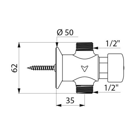 Tempostop DELABIE M1/2 grifo urinario recto + rosa - 777000